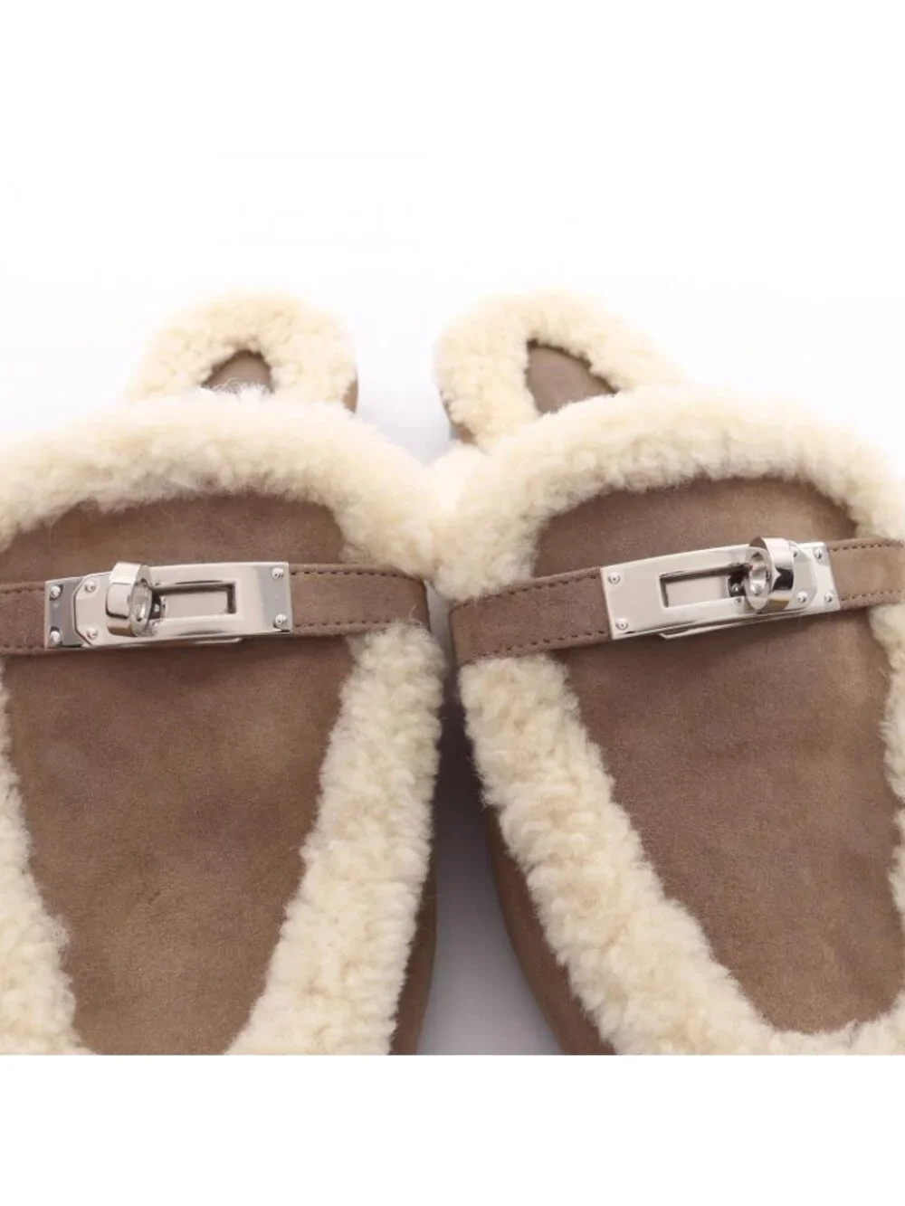 Hermes Sandals Oz Kelly Buckle Etoupe Ecru